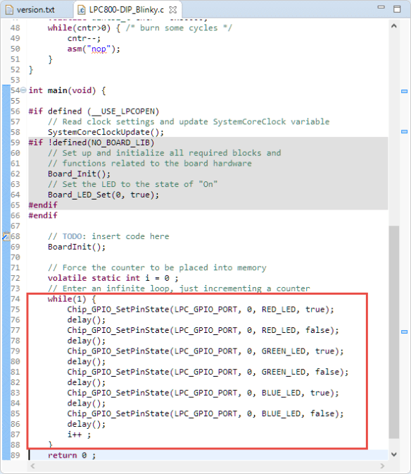 Added Blinky in main
