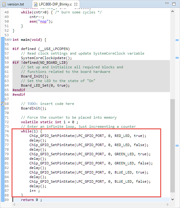 Added Blinky in main