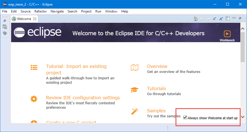 Option to control welcome at startup