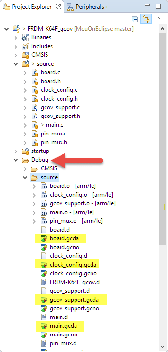 Coverage information file generated with semihosting