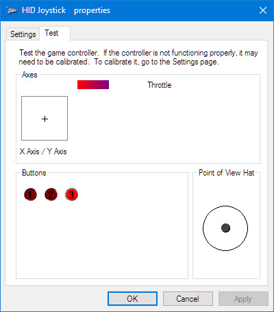 HID Joystick Properties