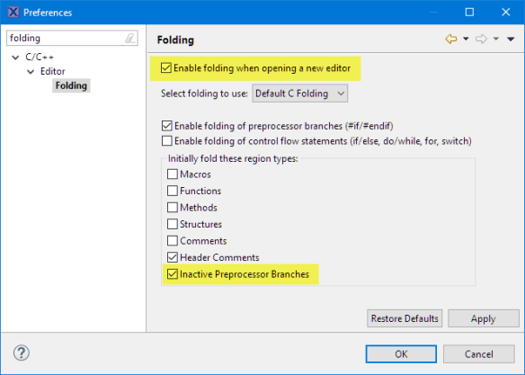 Hiding Inactive Preprocessor Branches