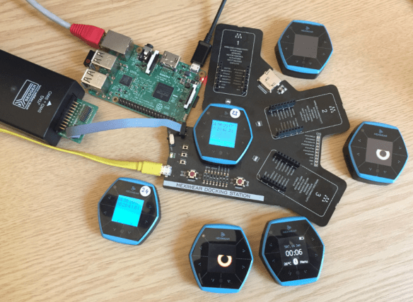 Raspberry Pi with Python controlling a set of Hexiwear BLE Devices