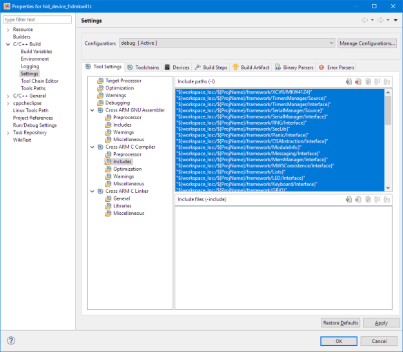 KDS Compiler Include Paths