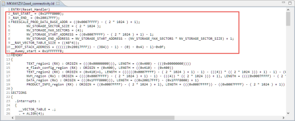 Linker File Variables in KDS Linker file