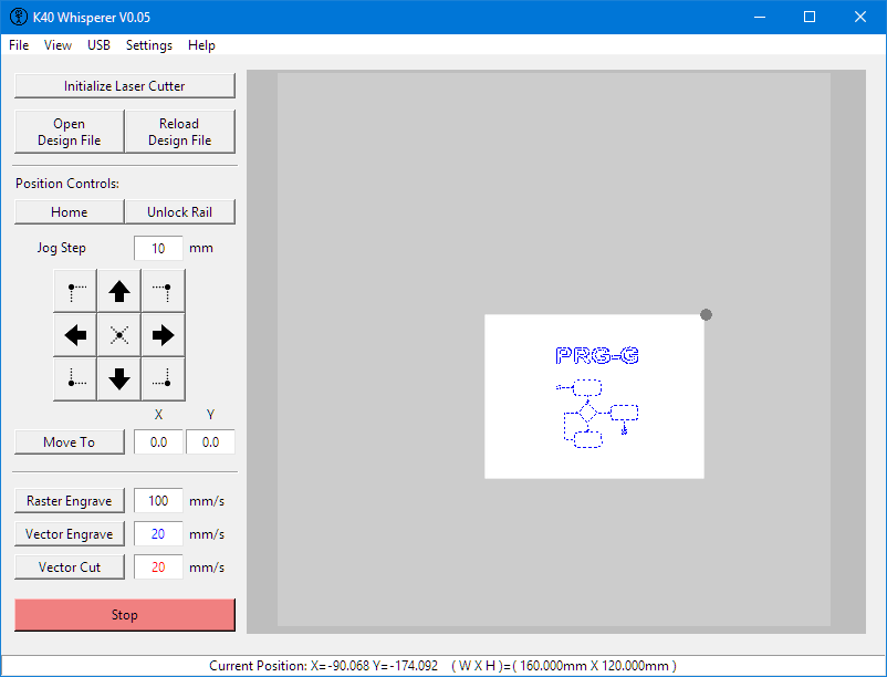 PRG-G Design in K40 Whisperer