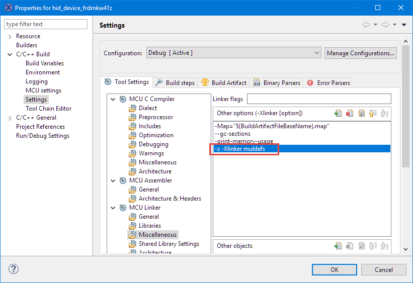 -Xlinker -z -Xlinker muldefs