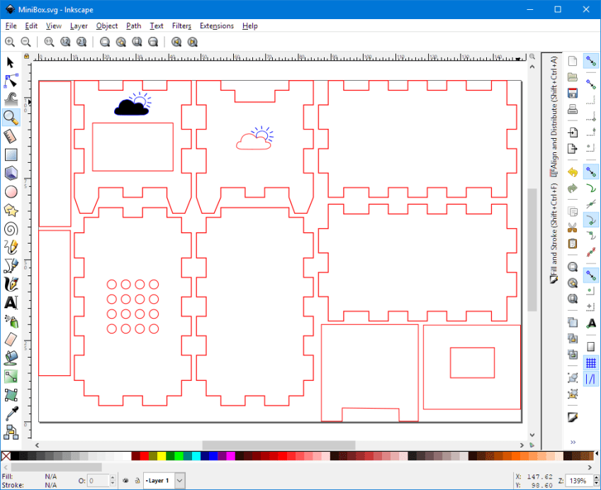 Weather Station Box Design in Inkscape