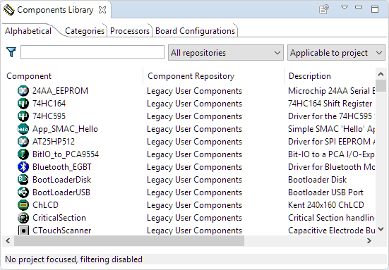 Components Library View in Eclipse | MCU on Eclipse