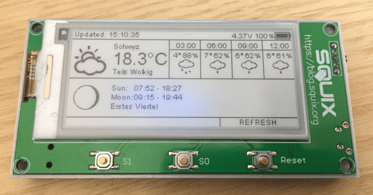 SQUIX ESP8266 based E-Paper WiFi Weather Station | MCU on Eclipse