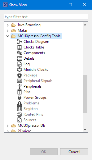 MCUXpresso Configuration Tools Integrated in Eclipse