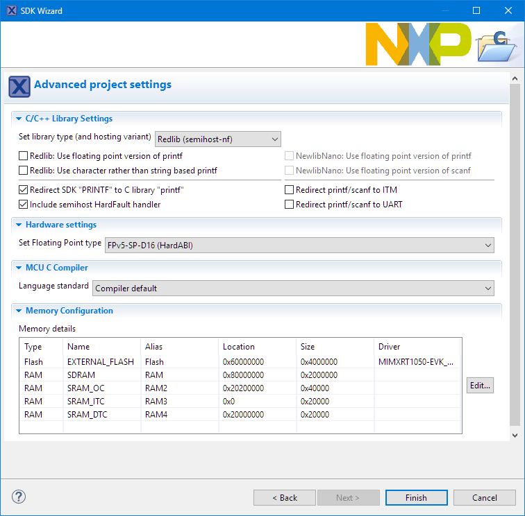 Advanced Project Options