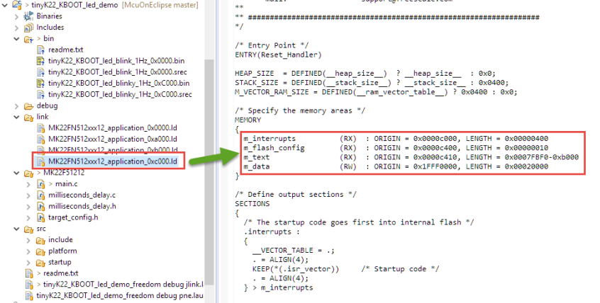 Linker File Mapping Application at 0xC000