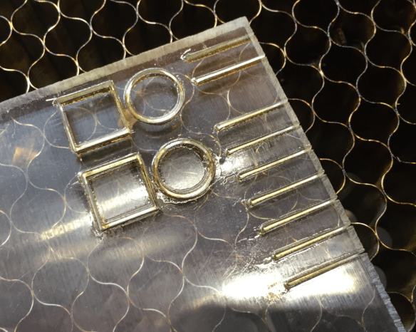 Residue on clear sheet