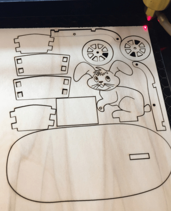 Easter Bunny in Laser Cutter