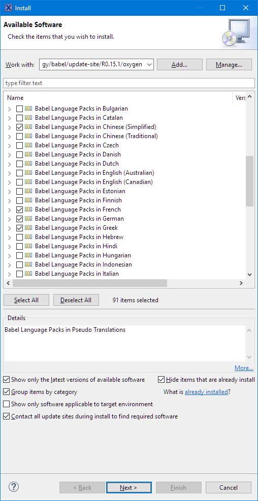 Installing Babel Language Packages