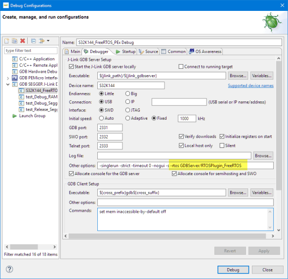 Show FreeRTOS Threads in Eclipse Debug View with SEGGER J-Link and NXP ...