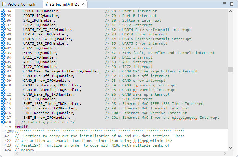 End of disabled vector table