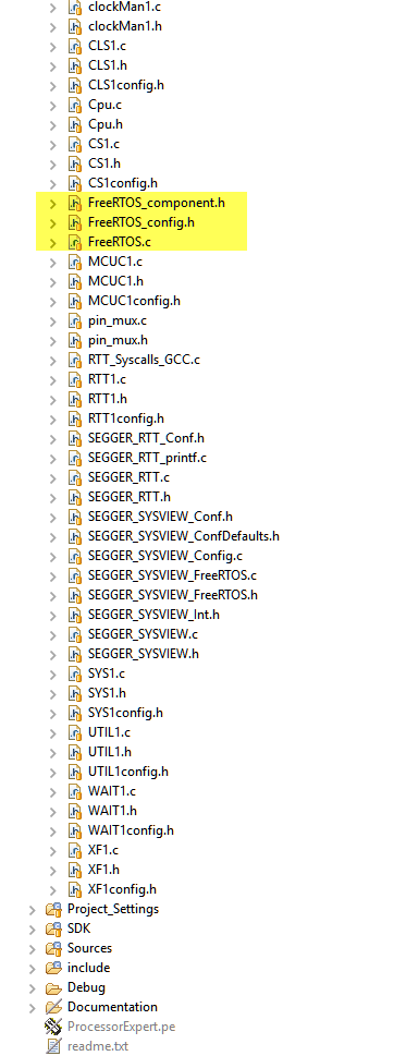 FreeRTOS component files