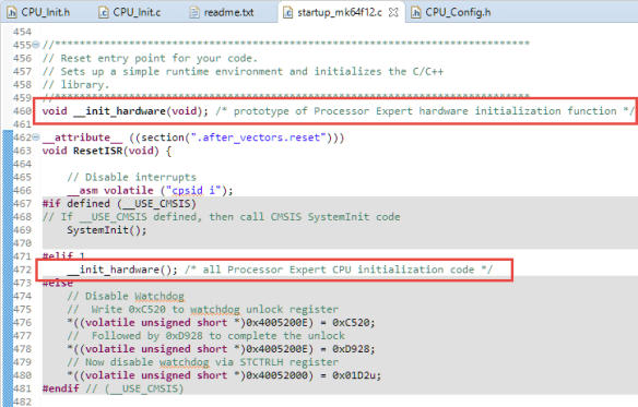 __init_hardware() call in startup code