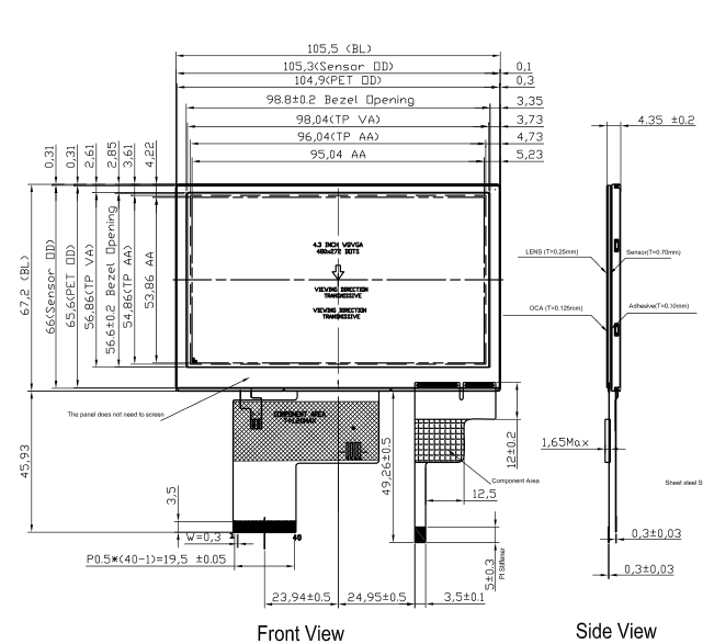 Rocktech Display RK043FN02H-CT