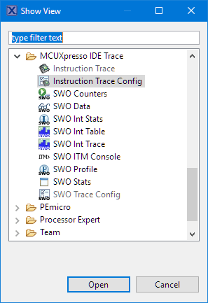 MCUXpression IDE Trace