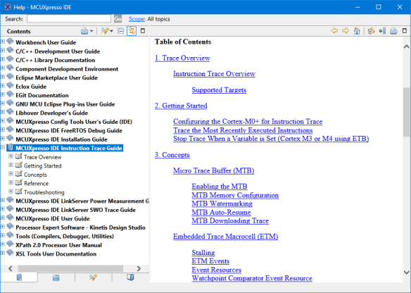 MCUXpresso IDE Instruction Trace Guide