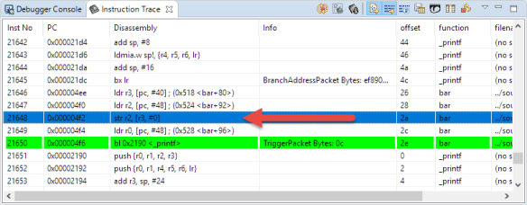 Offending instruction