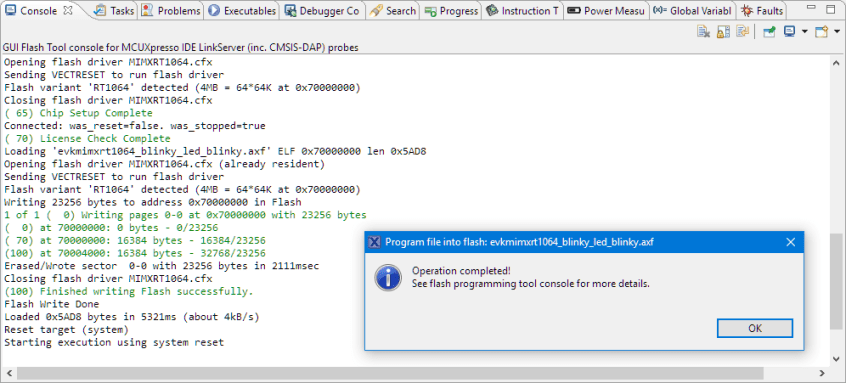 Sucessful Flash Programming