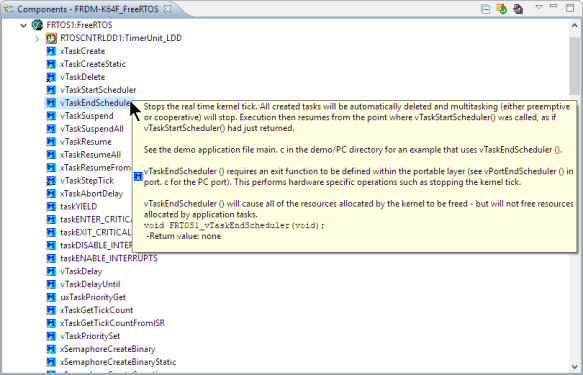 freertos vtaskendscheduler api function