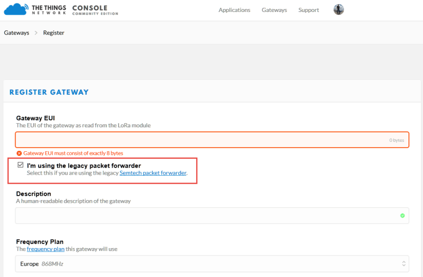 Legacy Packet Forwarder