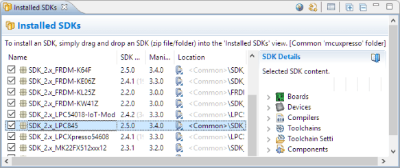 SDK for LPC845