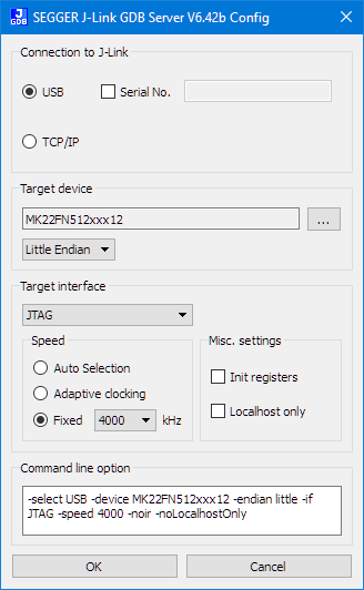 J-Link GDB Server Configuration