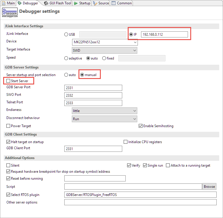 Remote Debugging in MCUXpresso IDE 10.3.1