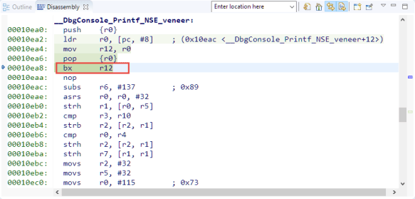 BX to non-secure callable