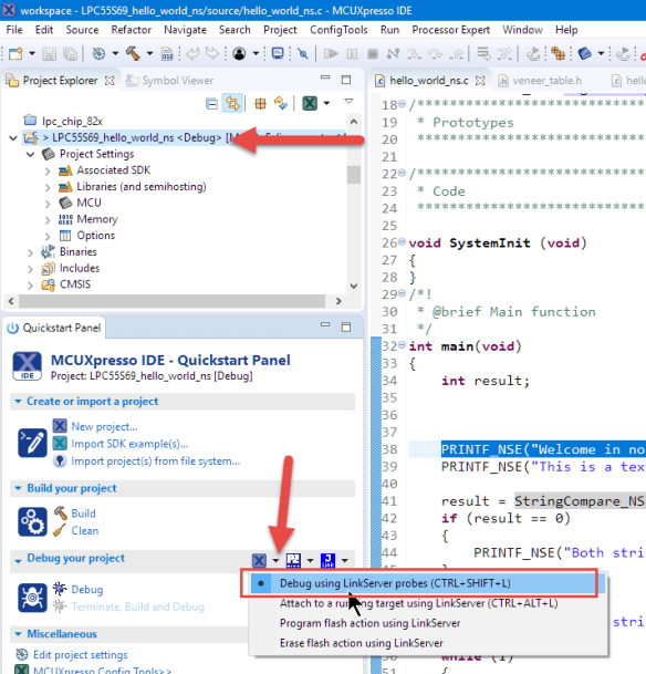 Debug secure application
