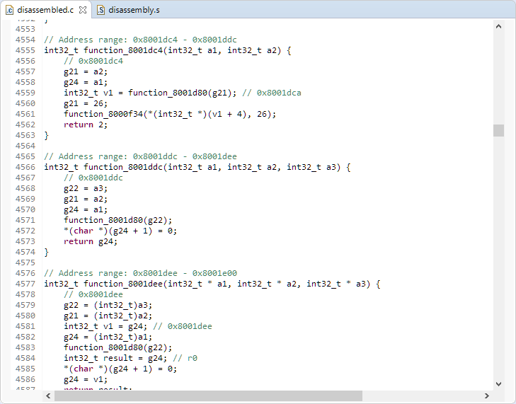 Created Source Code from Assembly