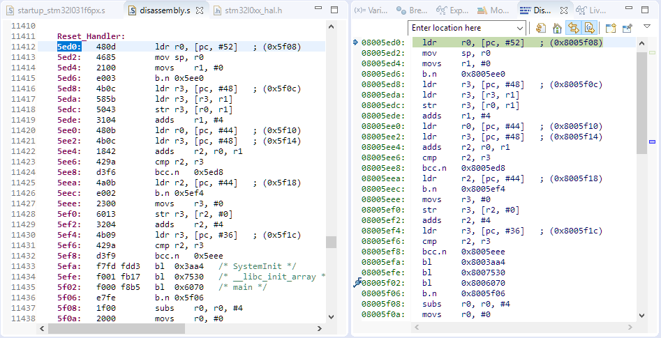 Debugging Startup Code
