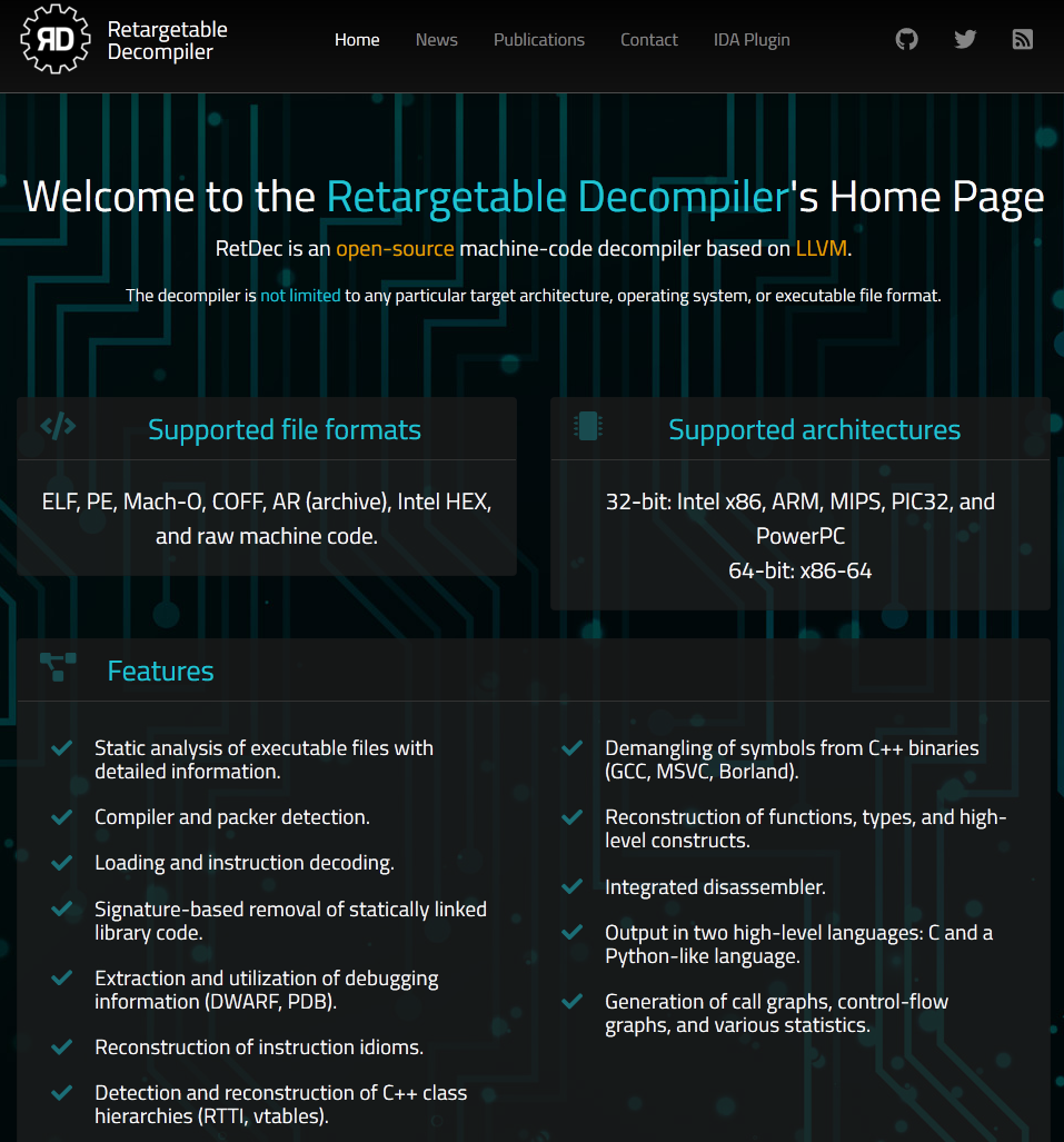 Retargetable Decompiler