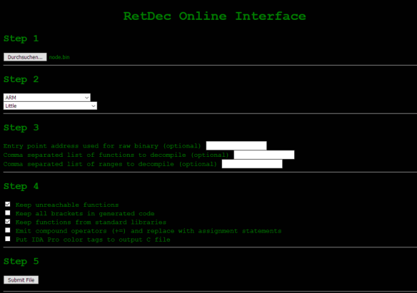 RetDec Online Interface