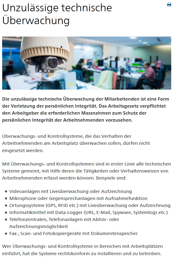 Unzulässige Überwachung am Arbeitsplatz