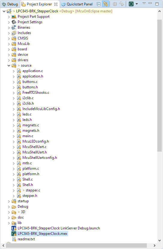 Eclipse Project in MCUXpresso IDE
