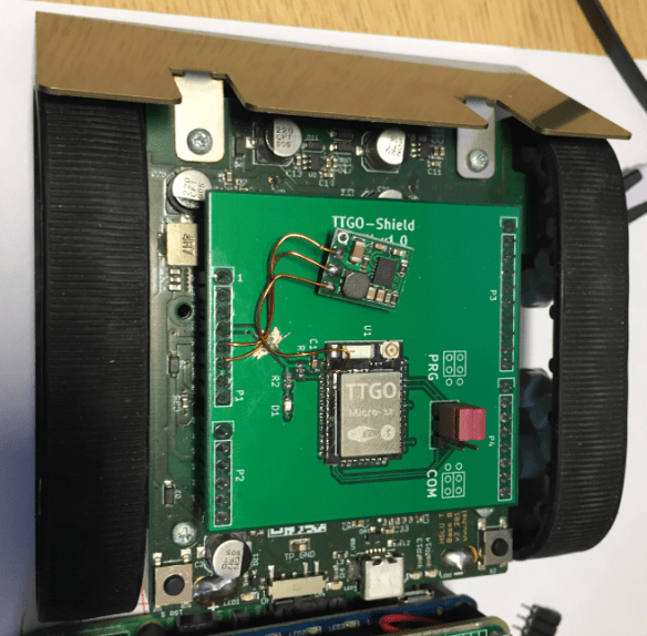 Robot with V1.0 of the TTGO Shield