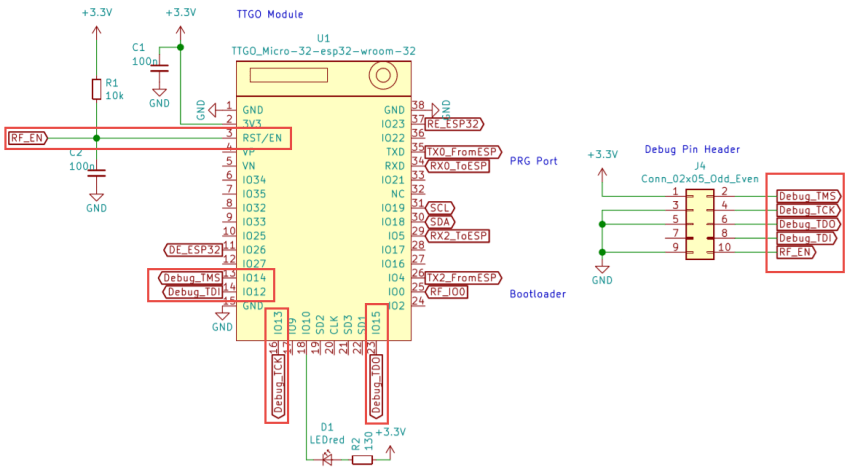 TTGO Micro-32 JTAG Connection