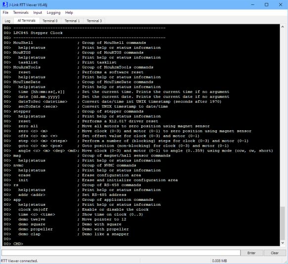 SEGGER RTT Command Line Interface