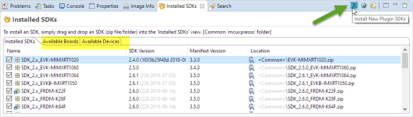 Installed SDKs