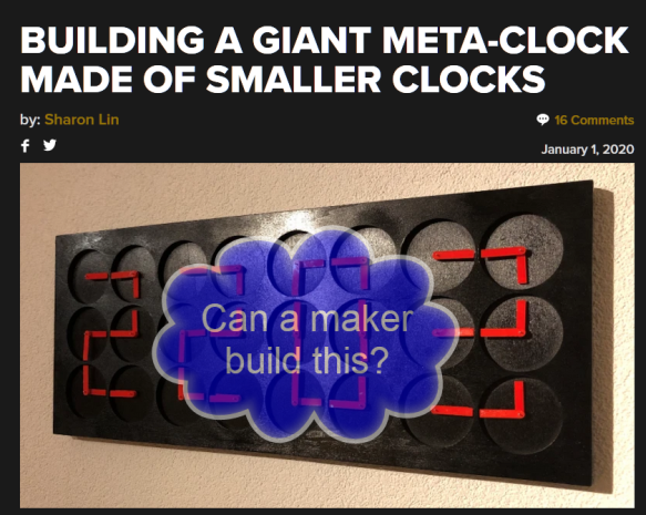 hackaday building a giant meta-clock made of smaller clocks