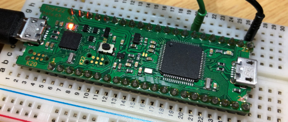 tinyK22 on breadboard