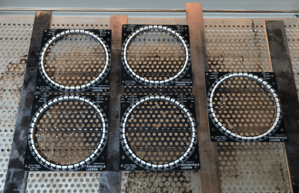 Rings out of the reflow oven