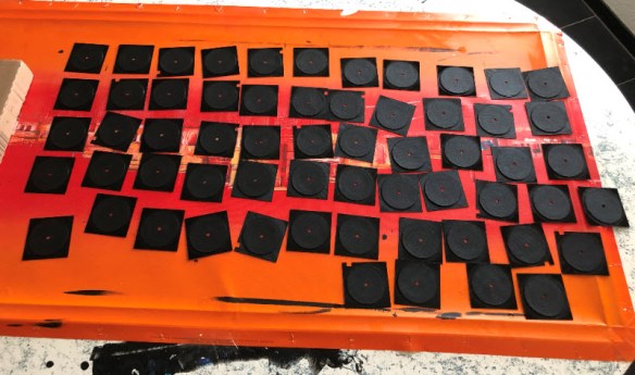 Gesso on round coutouts